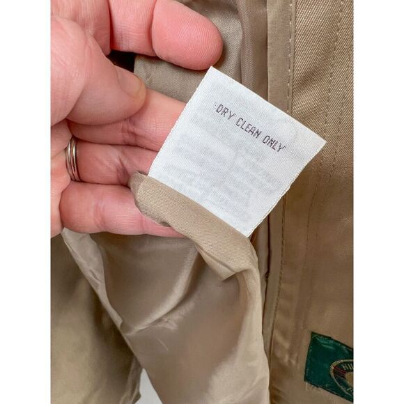 Vintage Hill and Archer Trenchcoat Tan long double breasted 44R - Picture 9 of 10